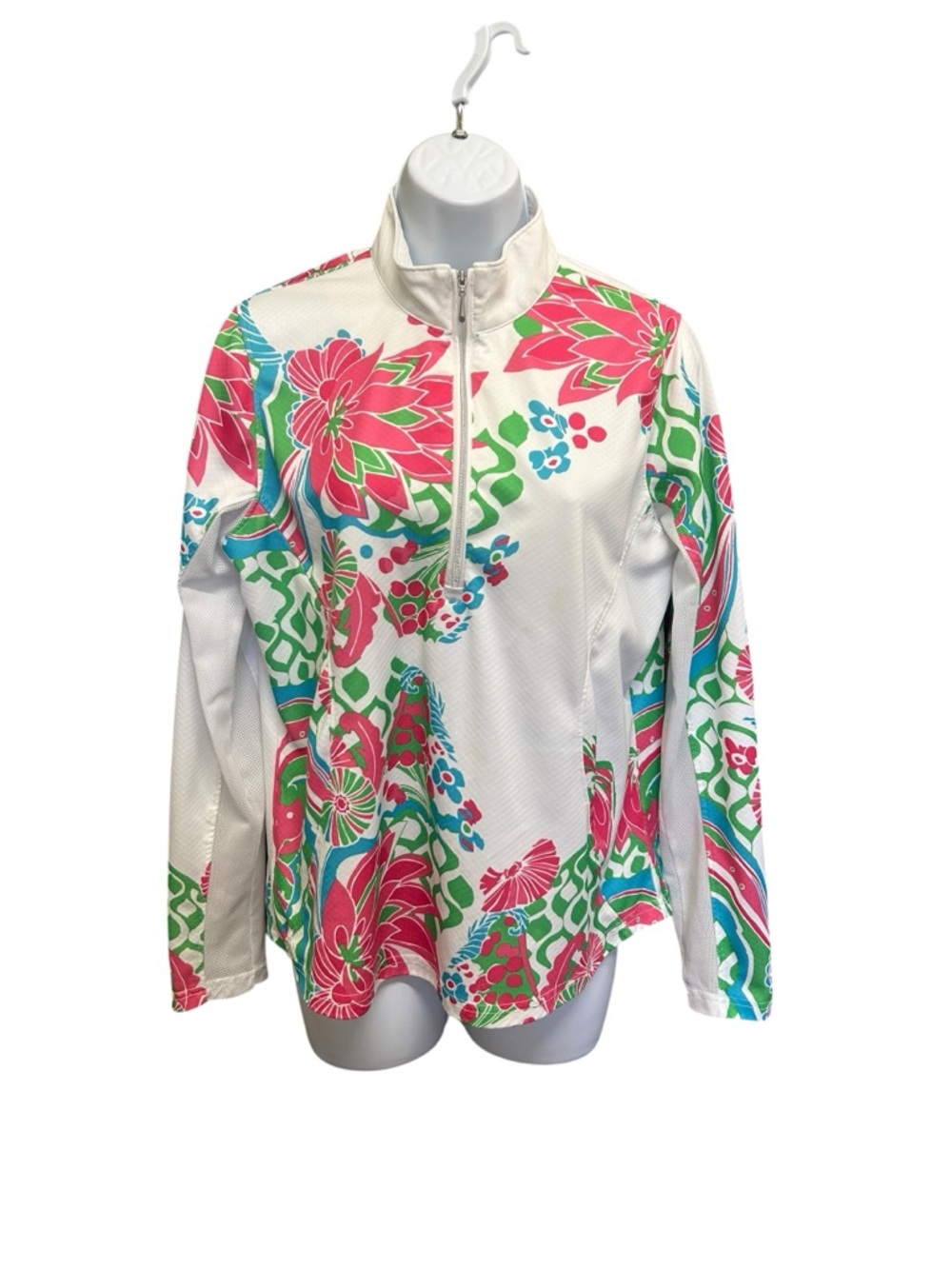 Pebble Beach Women's 1/4 Zip Golf Pullover Floral Size L